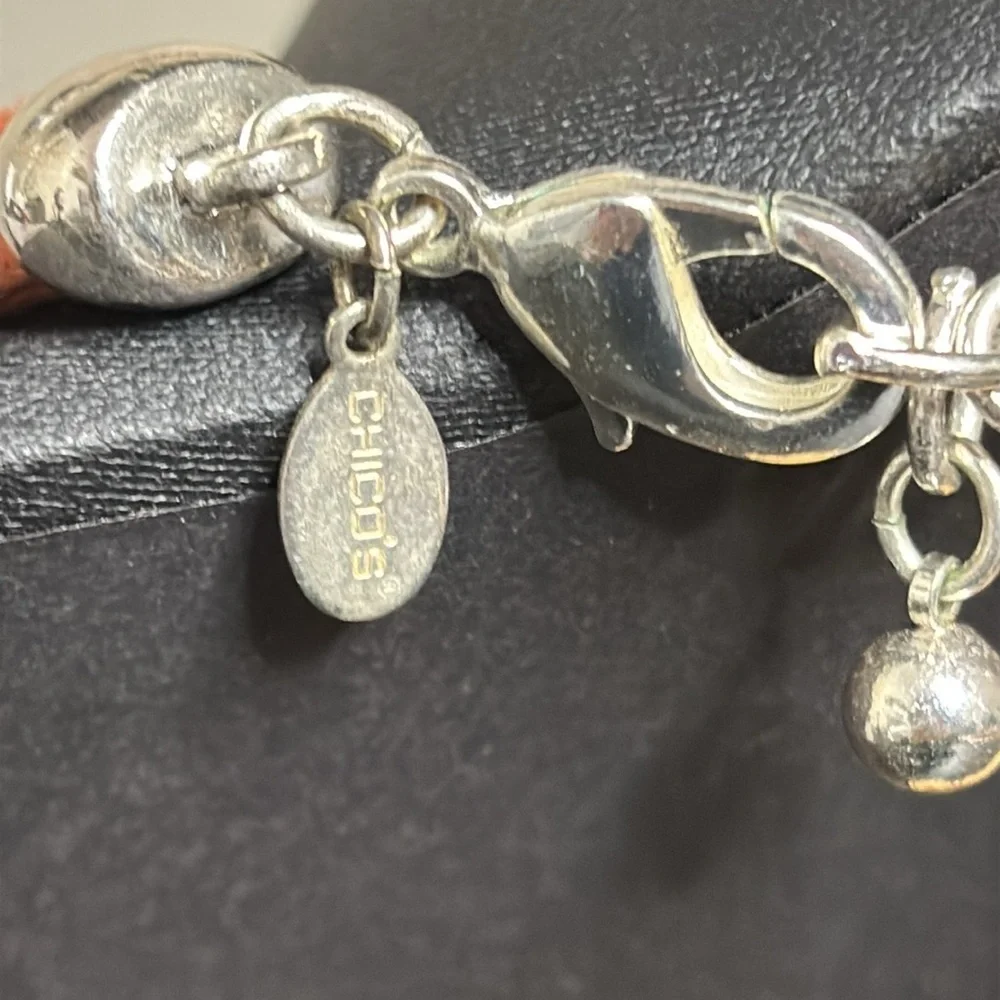 Chico’s Orange and Silver Tone Necklace